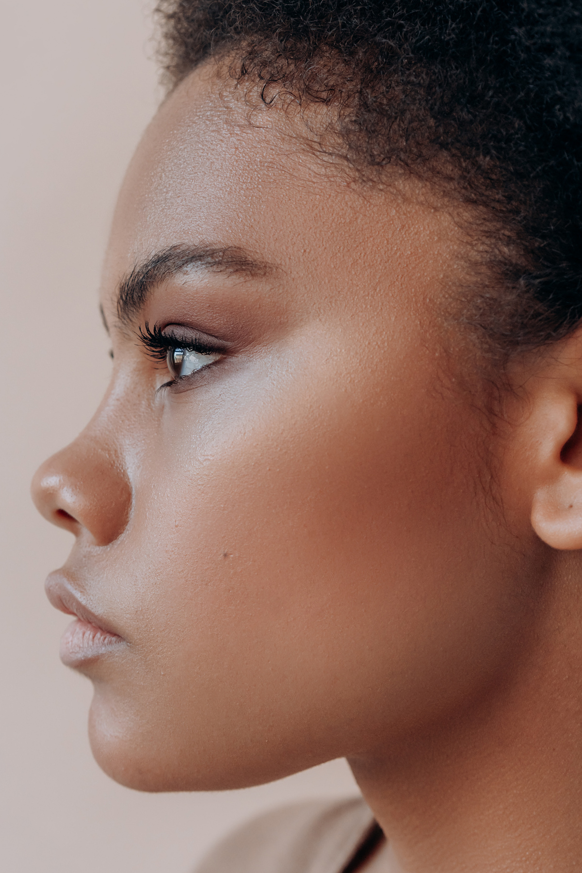 Side Face of a Woman in Close-up Shot